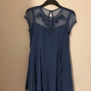 ⚡️FLASH SALE⚡️ Mini blue dress with lace on top